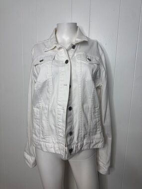 The Limited white denim jacket coat size L